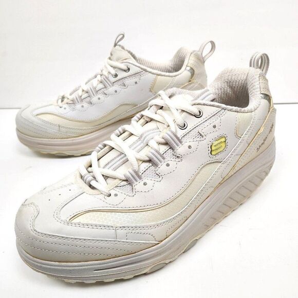 Skechers Shape Ups 11800 Toners White Leather Walking Toning Shoes Womens 9.5 - Picture 1 of 9